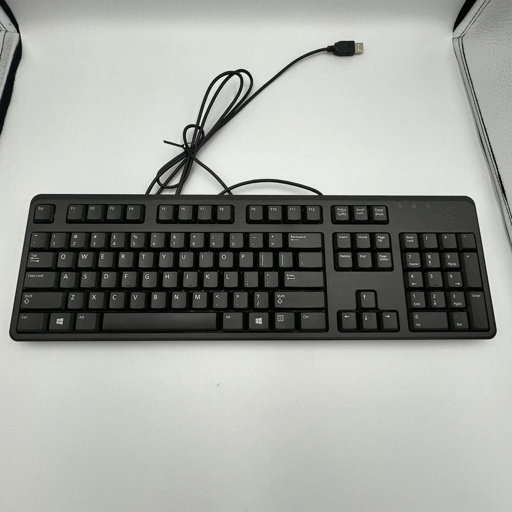 Dell KB212-B Wired USB Keyboard Full Size Black SK-8120 Very Good Office Tech